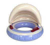Pool Float With Canopy - 45cm Kids Inflatable Swimming Ring | Heavy Duty PVC, Blow Up Anti-Tip Leak-Proof Water Tube With Safety Handle For Lake Lounging Beach Games Summer Party