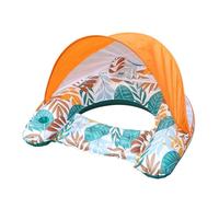 Pool Float With Canopy - Ergonomic Headrest, Built In Drink Holder Inflatable Chair, Ultimate Relaxation Floating Lounger, Comfortable Water Leisure Accessory - For Summer Beach Resort Vacation