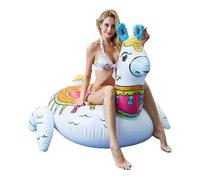 Pool Floats Adult, Alpaca Inflatable Raft, Floating Lounger Toy, Eye-Catching Design Comfortable Hammock Style, for Swimming, Lake, River, Kids, Outdoor Party Summer Decorations