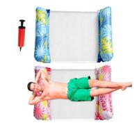 Pool Floats Adults | 2 Pieces Thickened Inflatable Hammock With Air Pump | Pool Floating Hammock For Lake Sea River Pond Water | Indoor Outdoor Outside Camping