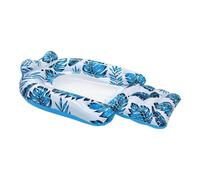 Pool Floats - Tropical Leaf Pattern Inflatable Swimming Mattress Thickened Adult Pool Float Lounge Mat With 2 Cup Holders For Women Men Swimmers Beginners