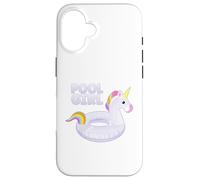 Pool Girl Unicorn Anello galleggiante per bambini divertente piscina Custodia per iPhone 16