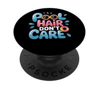 Pool Hair Don't Care Occhiali da sole Nuoto Divertimento PopSockets PopGrip Adesivo