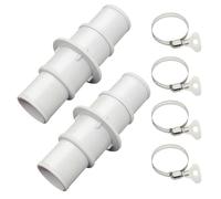 Pool Hose Adapter, Swimming Hose Connector, Leak-Proof Filter Joint, Universals Fit Accessory, Quick Installation 2 Pezzi, for Cleaning, Garden Setup, Maintenance, White/Grey