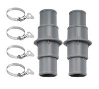 Pool Hose Adapter, Swimming Hose Connector, Leak-Proof Filter Joint, Universals Fit Accessory, Quick Installation 2 Pezzi, for Cleaning, Garden Setup, Maintenance, White/Grey