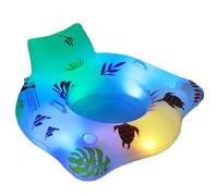 Pool Lounger Float, Inflatable Beach Recliner Chair, Summer Floating Seat with Cup Holder and LED Lights, Comfortable Backrest for Adults Swimming Pool Lake Resort Relaxation Vacation Party Use