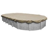 Pool Mate 311224-4-PM - Telo di copertura per piscina da 20 anni, ovale, 3,7 x 7,3 m, colore: Marrone chiaro