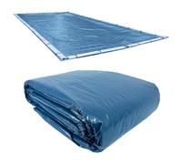 Pool Mate 4,3 x 8,5 m Classic Blue Winter Pool Cover per piscine interrate, 1,5 m sovrapposizione (5,8 x 10,1 m dimensioni copertura), solido 8 x 8 Scrim, 66,9 g/yd2, 10 anni di garanzia, stile
