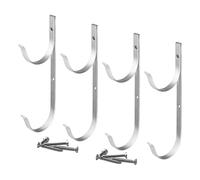 Pool Net Holder, Pool Equipment Hanger, Strong Duty Aluminum Build, Multifunctional Hook Design, Ideal for Poolside Organization, 8.5x2.99 Inches, Silver Green, 4 Pieces