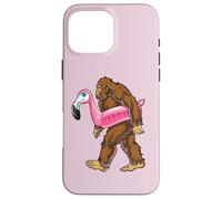 Pool Party Bigfoot Flamingo Uomo Donna Sasquatch Pink Float Custodia per iPhone 16 Pro Max