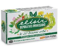 Pool pharma Elisir Depurativo Ambrosiano Le 20 Buone Erbe Integratore Intestinale 80 Compresse