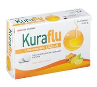 Pool Pharma Kuraflu Gola - Dispositivo medico per la tosse gusto miele e limone, 20 compresse