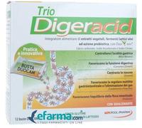 Pool pharma Trio Digeracid Integratore Bruciore e Acidità 12 Bustine