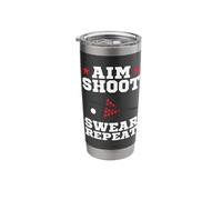 Pool Playing Aim Shoot Swear Repeat Pool Playing Billiards Bicchiere termico in acciaio inox doppia parete