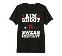 Pool Playing Aim Shoot Swear Repeat Pool Playing Billiards Maglietta Premium