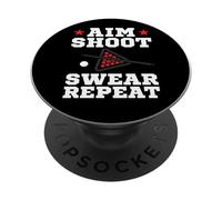 Pool Playing Aim Shoot Swear Repeat Pool Playing Billiards PopSockets PopGrip Adesivo