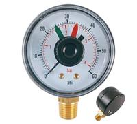 Pool Pressure Gauge, Filter Indicator Meter, Radial Mount Tester, Waterproof High-Strength Housing, Easy-Read Double Color, for Pool Filter Use, 2.11 Inches, Black, 1 pezzo