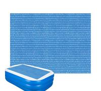 Pool Protector Covers - Retains Heat Warmth Thermal Energy Efficiently, Rectangle Dust Inflatable Basin Solar Lid Blanket, 300x200x0.5cm Rectangular Size Dimensions, Heavy Duty Blue PE Bubble Film - F