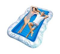 Pool Raft, Inflatable Floating Recliner Bed, Floating Lounger with Cup Holder for Tanning Pool River Beach Vacation Travel Water Play Backyard