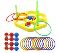 Pool Ring Throw Games, Floating Triangle Water Sports, Includes Toss Balls, Sturdy Lightweight Design, Perfect for Motor Skills Swimming Activities Family Home Summer Use