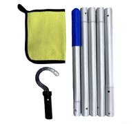 Pool Robot Hook with 5-Section Aluminum Pole Lightweight | Lightweight aluminum, 5-section design, easy carry, fits robotic cleaners, efficient retrieval