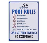 Pool Rules Poster Canvas Wall Art Vintage Style Safety Instructions for Swimming Pool Beach Decor(Unframed,08x12inch(20x30cm))