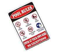 Pool Rules Sign, Rustproof Metal Safety Signage, 30x20cm No Diving Sign with Pre-Drilled Mounting Holes, Solid-Build Aluminum for Safety Warning, Area Regulating, and Hazard Preventing