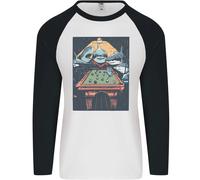 Pool Shark Snooker Player Uomo L/S Baseball T-Shirt