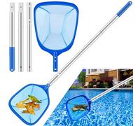 Pool Skimmer, 2025 Upgrade Adjustable Pool Cleaning Net Pool Swimming Skimmer Net with Aluminum Telescopic Pole for Swimming Pool Garden Pond Hot Tub Spa Fountain Water Tank Fish