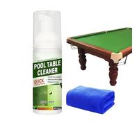 Pool Table Cleaner - Billiard Felt Care Agent, Green Foam with Microfiber Cleaning Cloth, Restores Cloth Texture Speed, Ideal for Garden Home Tournament Sports