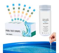 Pool Test Strips, Pool Water Testing Kit, 100-Piece Multifunctional, Quick Tester Strip, Monitoring Tools, Ideal for Hot Tub, Backyard Spa, Fish Tank, Pond, Home, 4.8x4.8x11.2cm