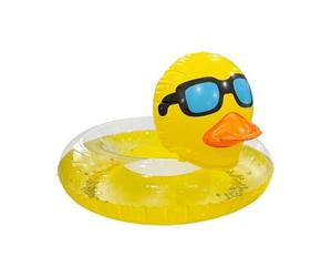 Pool Tube Float, Inflatable Swim Ring, Paillettes Duck Float, Ciambella Water, Beach Lake Pool Toy, Summer Party Fun Raft, Adulti Teens Family Swimming Relaxation Water Play Inflatable Safety 91 x 59