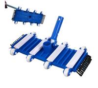 Pool Vacuum Brush Head, Heavy Duty Manual Suction Tool, 14.96x7.48 Inches Algae Cleaning Equipment, Weighted Head to Deep Pools Maintenance, Bristle Cleaner for Walls Floors Steps