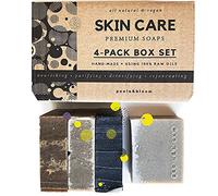 Poola & Bloom Set di Saponi Naturali Vegan - Sapone Nero Africano Sapone All'argilla Verde Sapone Al Sale del Mar Morto Esfoliante Idratante Pelle Sensibile Senza Solfati e Parabeni