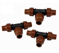 Poolmart 1 Rain Bird Raccordo a T 16mm x 16mm x 16mmLock Quick Tipo BF-32 Polipropilene Marrone per Impianti di Irrigazione in Agricoltura e Giardino (Pacco da 3)