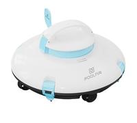 PoolMr Aspirapolvere robotico senza fili per piscine fuori terra, forte aspirazione da 15 kpa, velocità minima, doppio motore, parcheggio, ideale per piscine piatte, verde acqua (versione 2025)