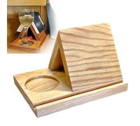 POOLPO Poggialibri in legno personalizzato, portabicchieri da letto,portabicchieri comodino,supporto libri scaffale triangolare legno massello rovere,segnalibro triangolare supporto libri legno