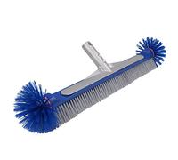 Poolvio Spazzola professionale per la pulizia di pavimenti e pareti e piscine da 44,5 cm con setole in nylon resistenti intorno a 360 gradi, manico in alluminio con clip EZ - facile da spazzare da