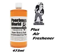 Poorboys Super Liscio & Cera Shampoo 473ml Concentrato Extreme Suds Lavaggio