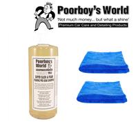 Poorboys World Super Liscio & Schiuma Pre-soak Shampoo 946ml & 2x Microfibra