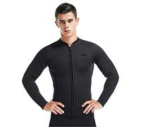 POOSR Muta da Uomo in Neoprene da 3 mm Top Protezione Solare Nera da Surf UV Mantieni la Giacca Calda per la Tuta da Nuoto per Le Immersioni,4XL