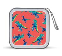 Pop and Colorful Cute Dinosaurs Funny CD Case Holder Organizer 40 Capacità DVD Collection Storage Bag Wallet Book per Auto Casa Viaggio