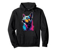 Pop Art Australian Cattle Dog Blue Heeler Lovers Felpa con Cappuccio