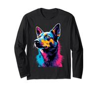 Pop Art Australian Cattle Dog Blue Heeler Lovers Maglia a Manica
