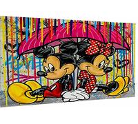 Pop Art B8167 - Stampa artistica da parete, 1 pezzo, motivo: Topolino Minnie, dimensioni: 150 x 100 cm