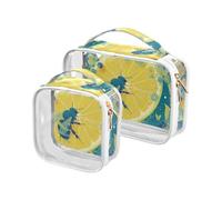 Pop Art Bee Lime Green Travel Toiletry Bag TSA Approvato Trasparente Piccola Borsa Trucco Rasatura Essentials