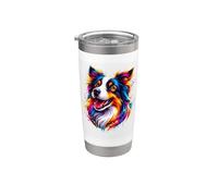 Pop Art Border Collie Lovers - Border Collie da donna Bicchiere termico in acciaio inox doppia parete