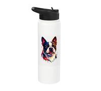 Pop Art Boston Terrier Lovers Design da donna Boston Terrier Stainless Steel Insulated Water Bottle