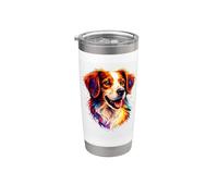 Pop Art Brittany Spaniel Lovers Design Donna Brittany Dog Bicchiere termico in acciaio inox doppia parete