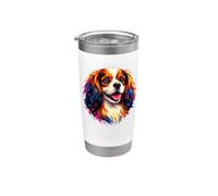 Pop Art Cavalier King Charles Spaniel Lovers Bicchiere termico in acciaio inox doppia parete